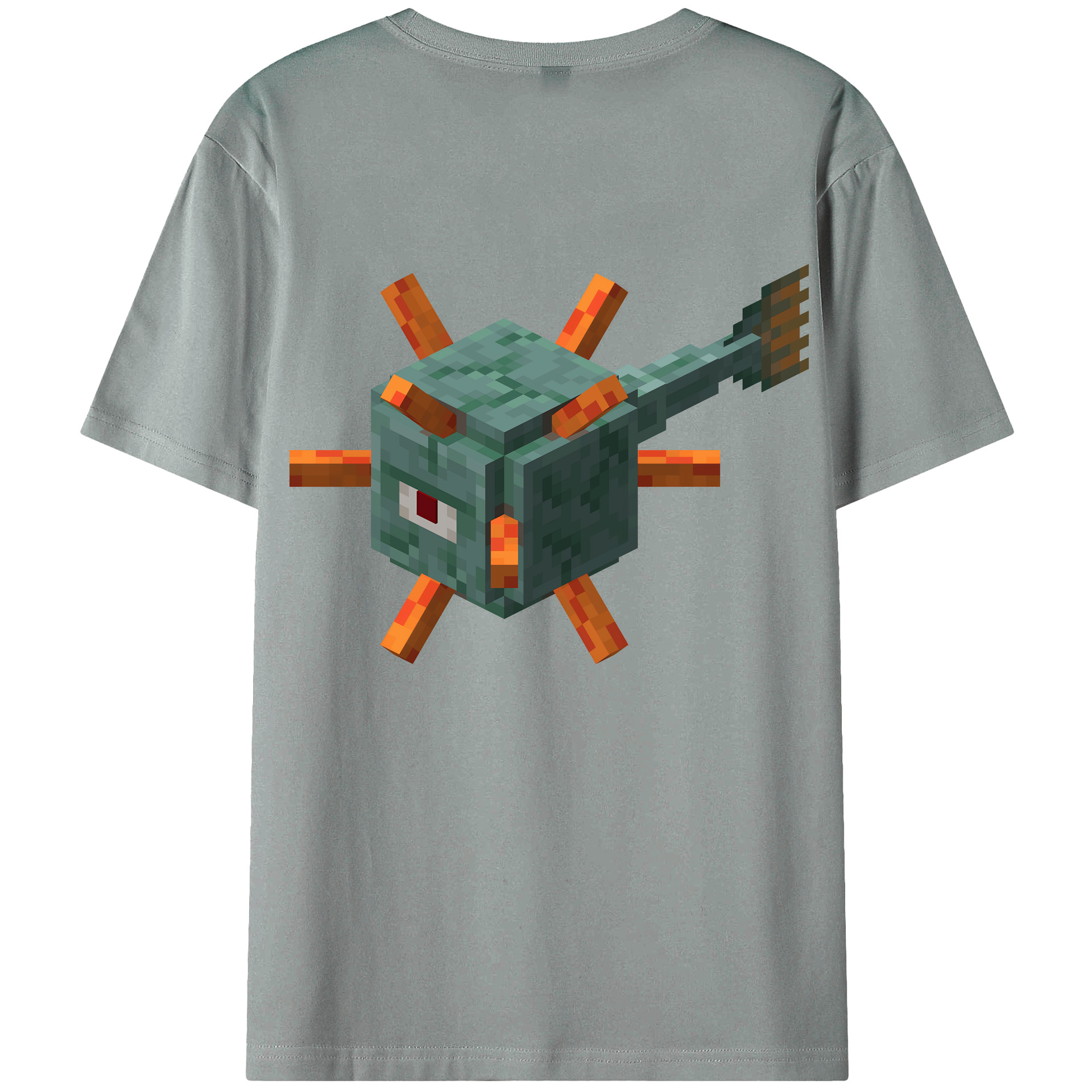 （画像用） マインクラフト ブロックの世界 Minecraft MC Block world 綿100％ メンズ半袖Tシャツ（バックプリント） 通気性